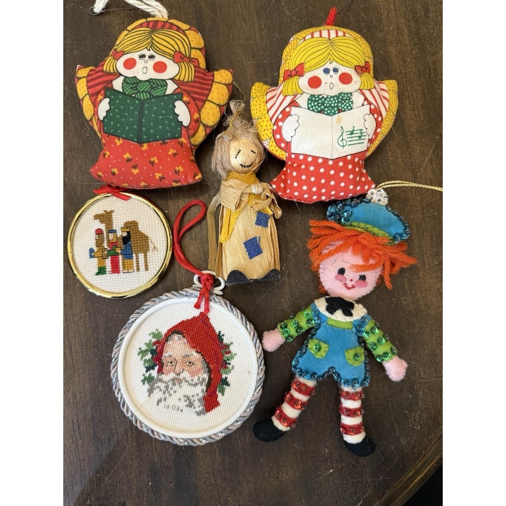 Vintage  Handmade‎ Christmas Ornaments  Lot of 6